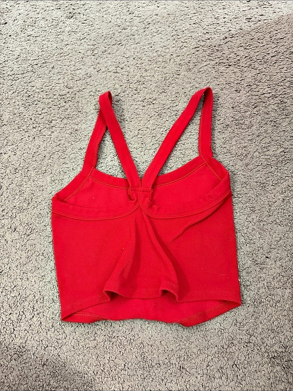 Free People Red Ribbed Crop Tank - Picture 2 of 3